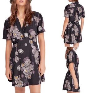 Free People Black Floral Mini Dress